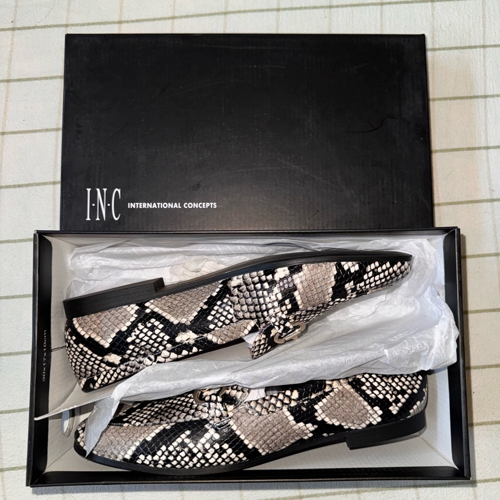INC International Concepts Snake Print Loafers